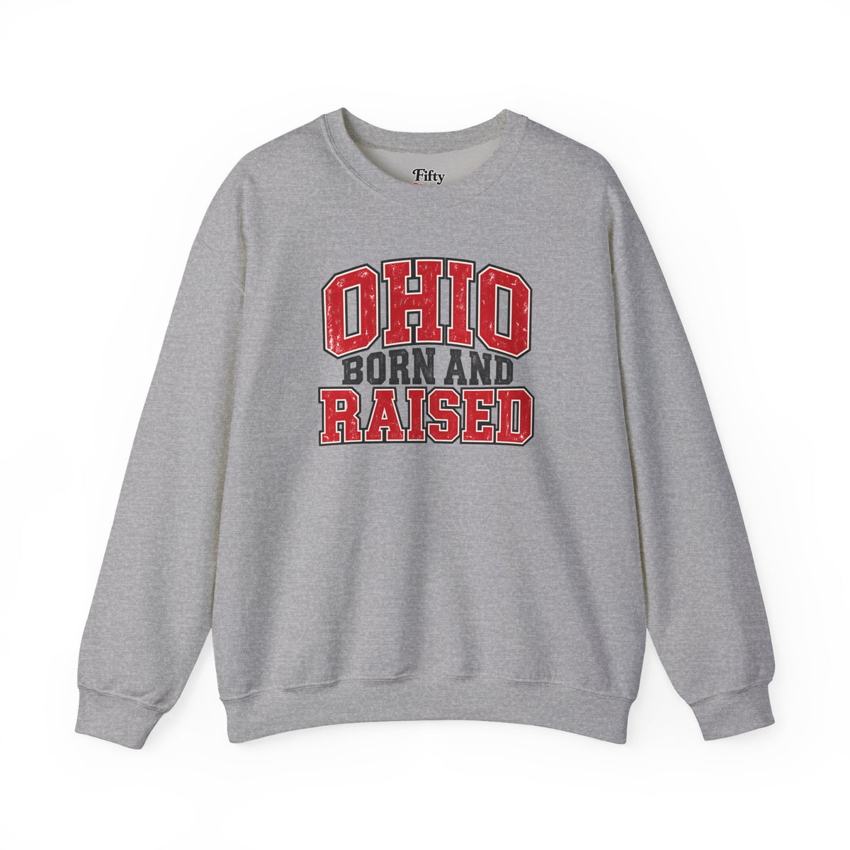 Ohio Born and Raised Vintage Collegiate Unisex Sweatshirt Graphic