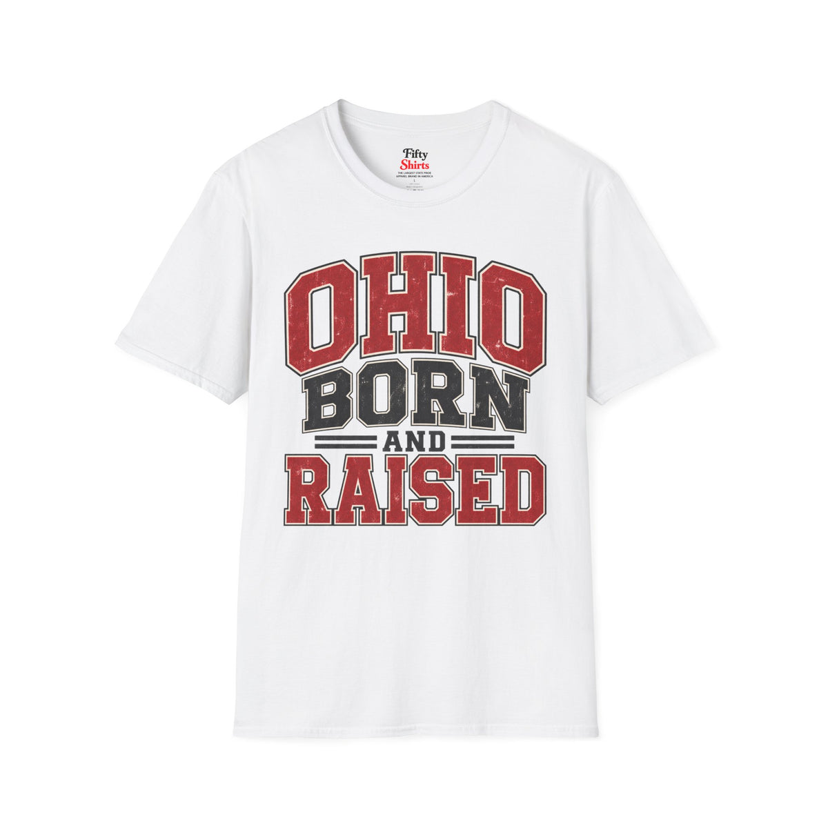 Ohio Born And Raised Unisex Softstyle T Shirt State Name Graphic Tee