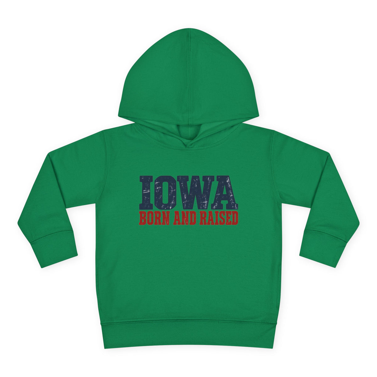 Iowa Born and Raised Rustic Midwest Unisex Toddler Pullover Fleece Hoodie