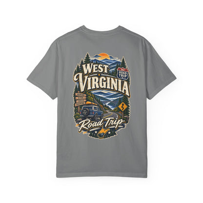 West Virginia Road Trip Unisex Comfort Color 1717 Streetwear Graphic Tee
