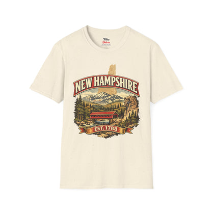 Vintage New Hampshire Heritage Unisex Softstyle T Shirt State Pride Graphic Tee Collections FS03