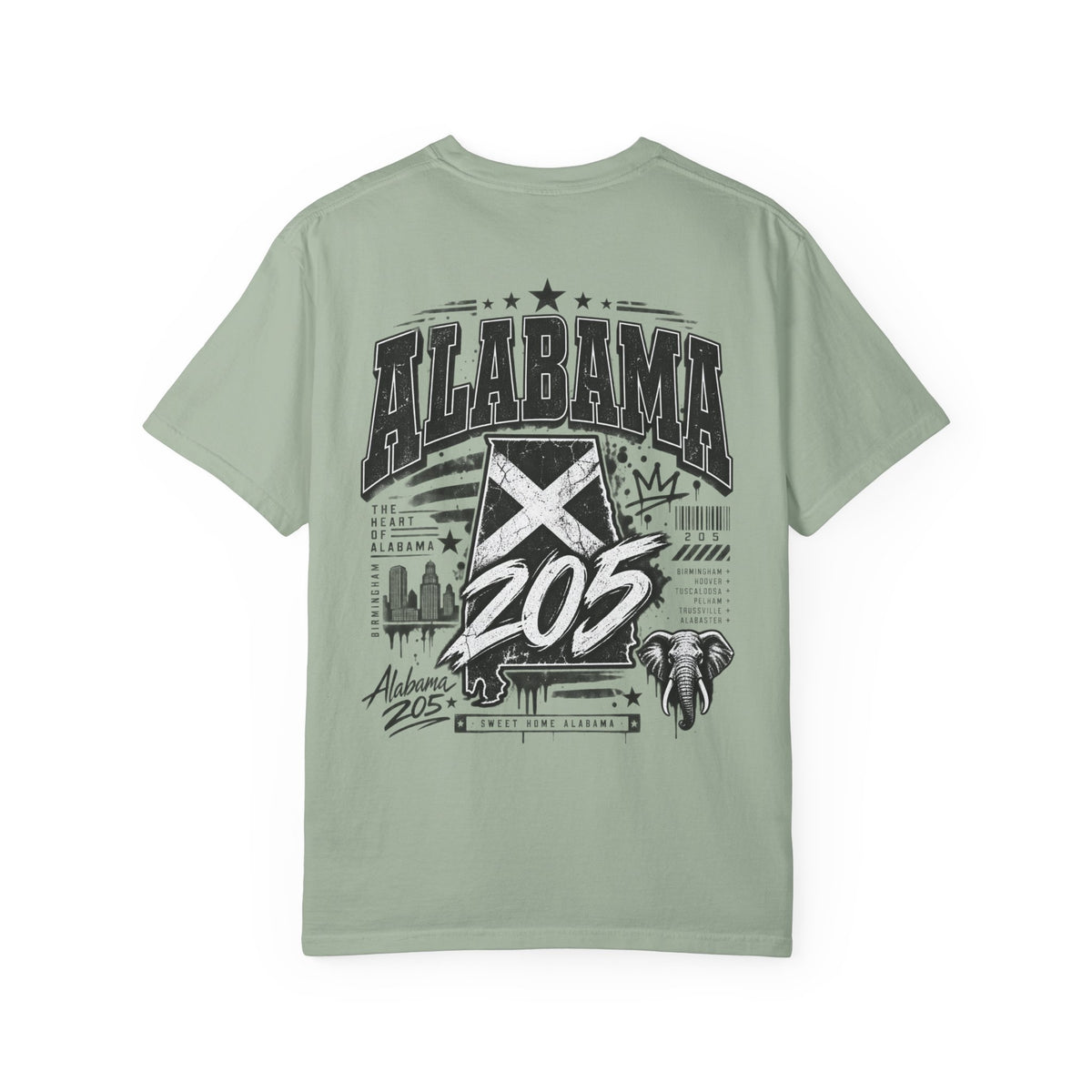 Alabama 205 Unisex Comfort Color 1717 Streetwear Graphic Tee