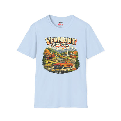 Vermont Road Trip Unisex Softstyle T Shirt State Pride Graphic Tee Collections FS03
