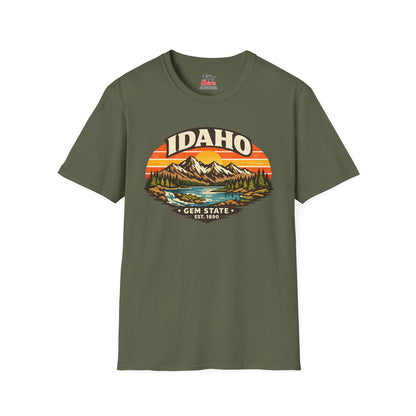 Idaho Mountain Sunset Unisex Softstyle T Shirt State Pride Graphic Tee Collections FS03