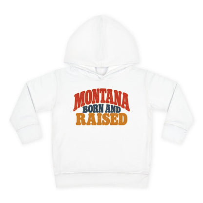 Montana Born and Raised Retro 1970s Unisex Toddler Pullover Fleece Hoodie