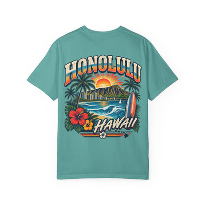 Honolulu Hawaii Unisex Comfort Color 1717 Streetwear Graphic Tee
