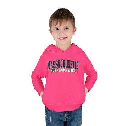 Massachusetts Born and Raised Rugged Heritage Unisex Toddler Pullover Fleece Hoodie