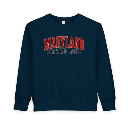 Maryland Born and Raised Chesapeake Heritage Unisex Toddler Sweatshirt