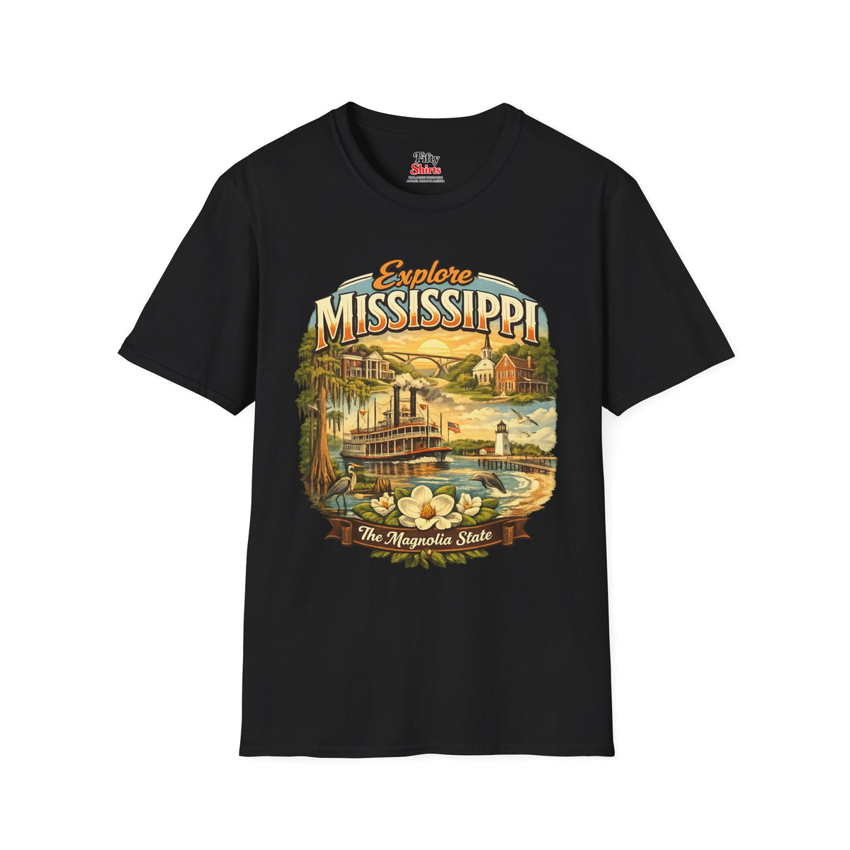 Explore Mississippi Unisex Softstyle T Shirt State Pride Graphic Tee Collections FS03