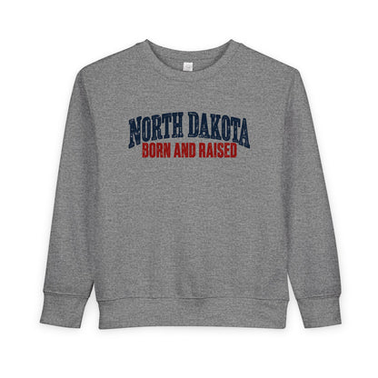 North Dakota Born and Raised Classic Prairie Souvenir Unisex Toddler Sweatshirt
