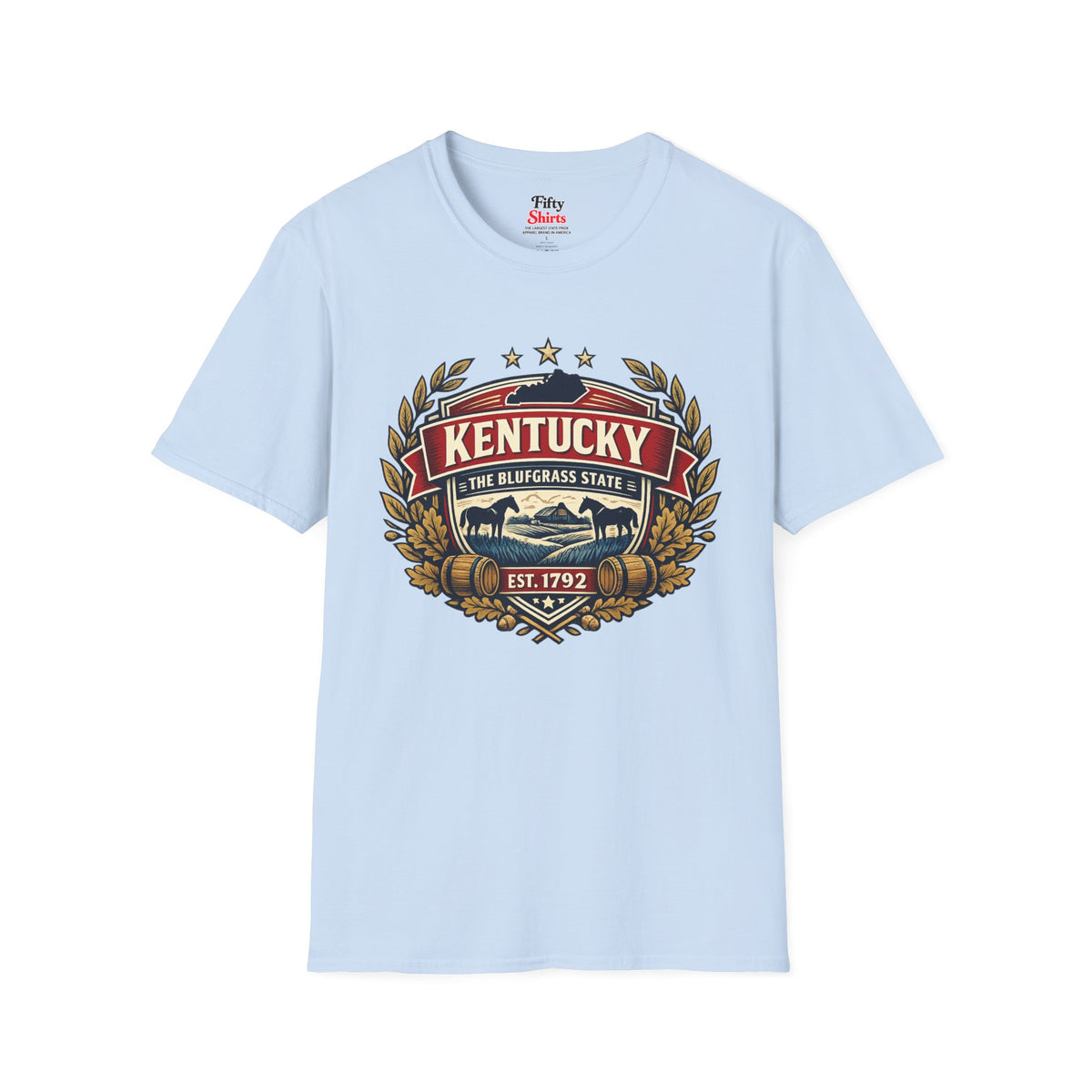 Kentucky Heritage Badge Unisex Softstyle T Shirt State Pride Graphic Tee Collections FS03