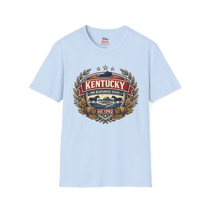 Kentucky Heritage Badge Unisex Softstyle T Shirt State Pride Graphic Tee Collections FS03