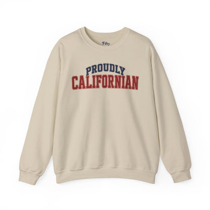 Proudly Californian California Unisex Crewneck Sweatshirt State Name Graphic