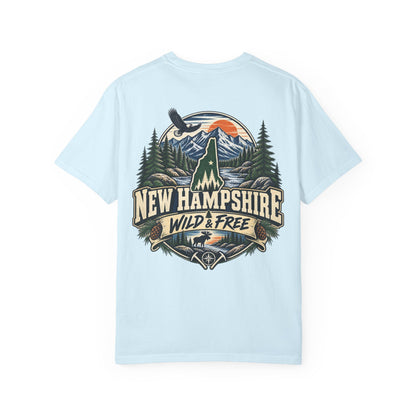 New Hampshire Wild & Free Unisex Comfort Color 1717 Streetwear Graphic Tee