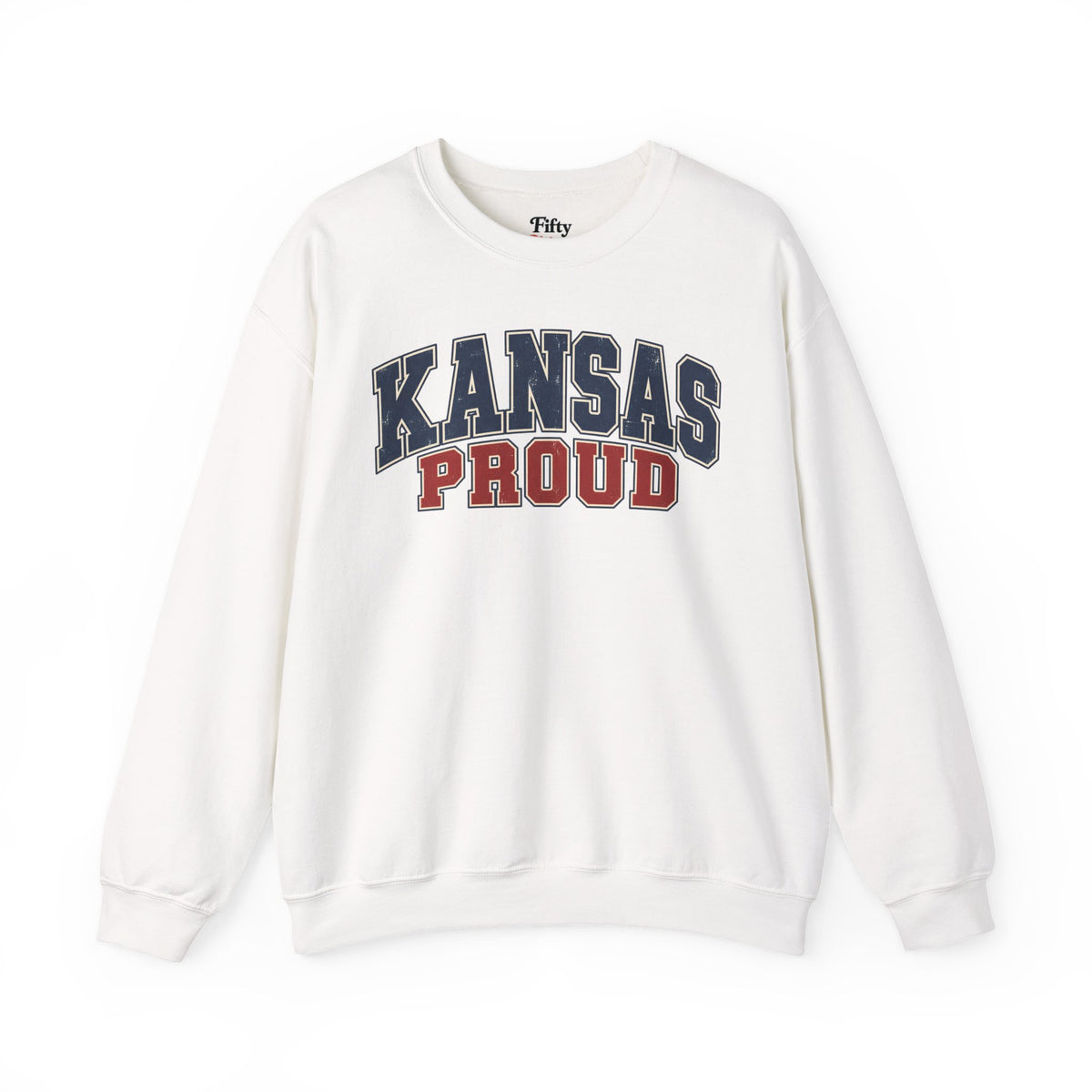 Kansas Proud Unisex Crewneck Sweatshirt State Name Graphic