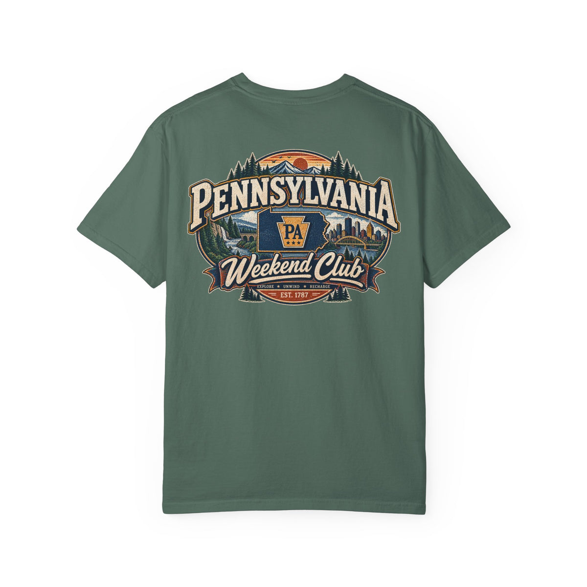 Pennsylvania Weekend Club Unisex Comfort Color 1717 Streetwear Graphic Tee