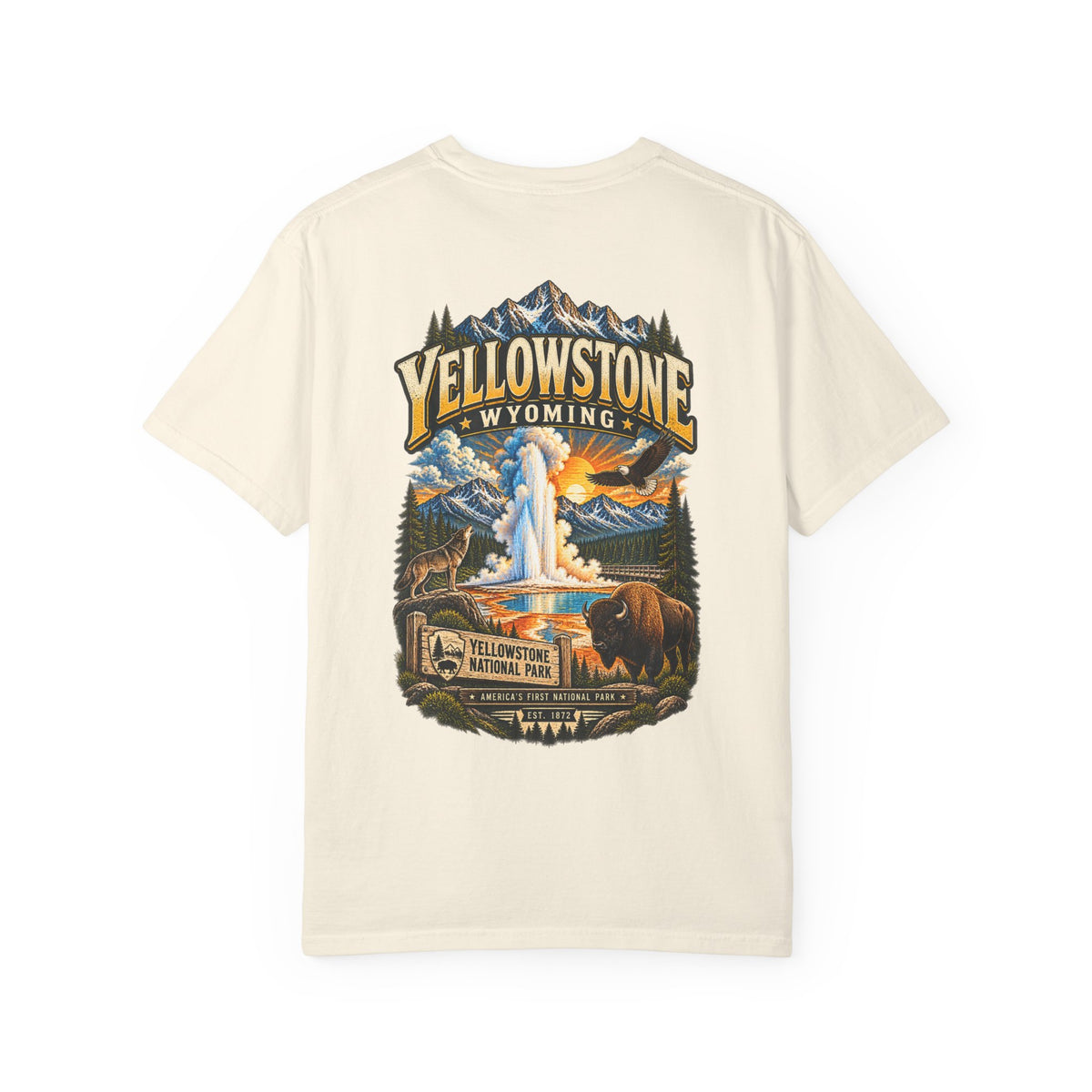 Yellowstone Wyoming Unisex Comfort Color 1717 Streetwear Graphic Tee