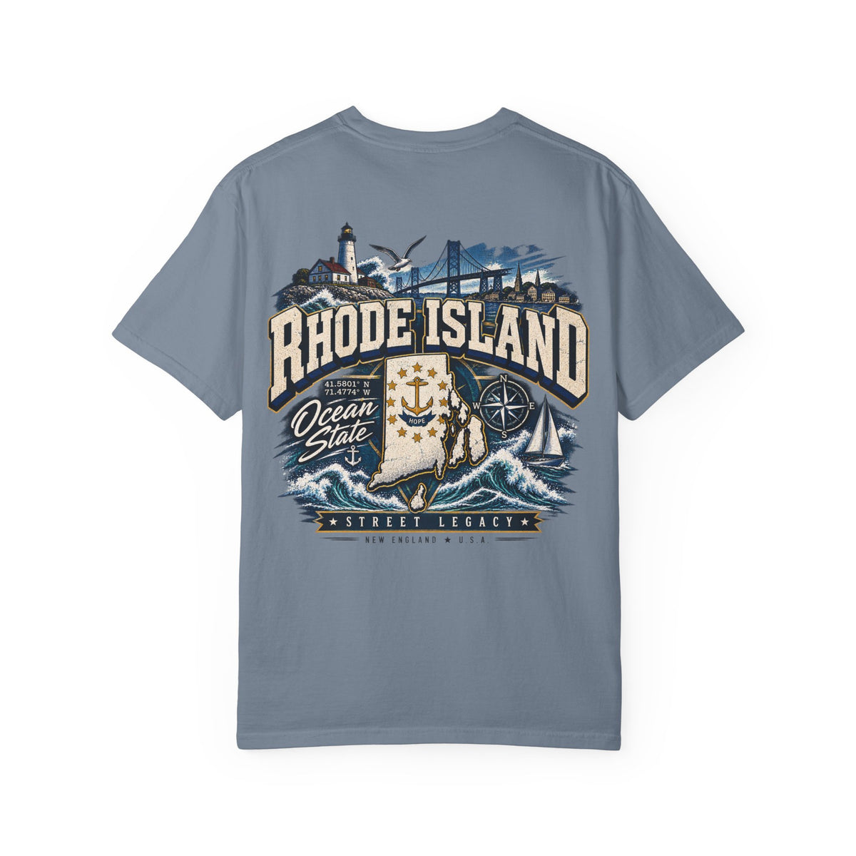Rhode Island Street Legacy Unisex Comfort Color 1717 Streetwear Graphic Tee