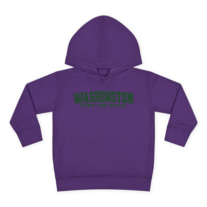 Washington Born and Raised Minimal Modern Unisex Toddler Pullover Fleece Hoodie
