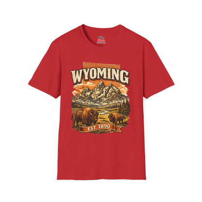 Vintage Wyoming Heritage Unisex Softstyle T Shirt State Pride Graphic Tee Collections FS03