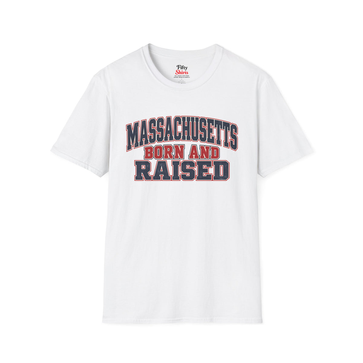 Massachusetts Born And Raised Unisex Softstyle T Shirt State Name Graphic Tee