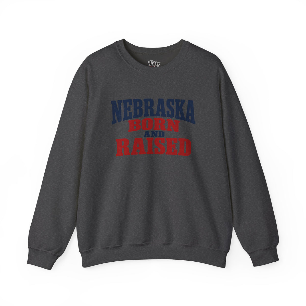 Nebraska Born and Raised Vintage Americana Unisex Sweatshirt Graphic