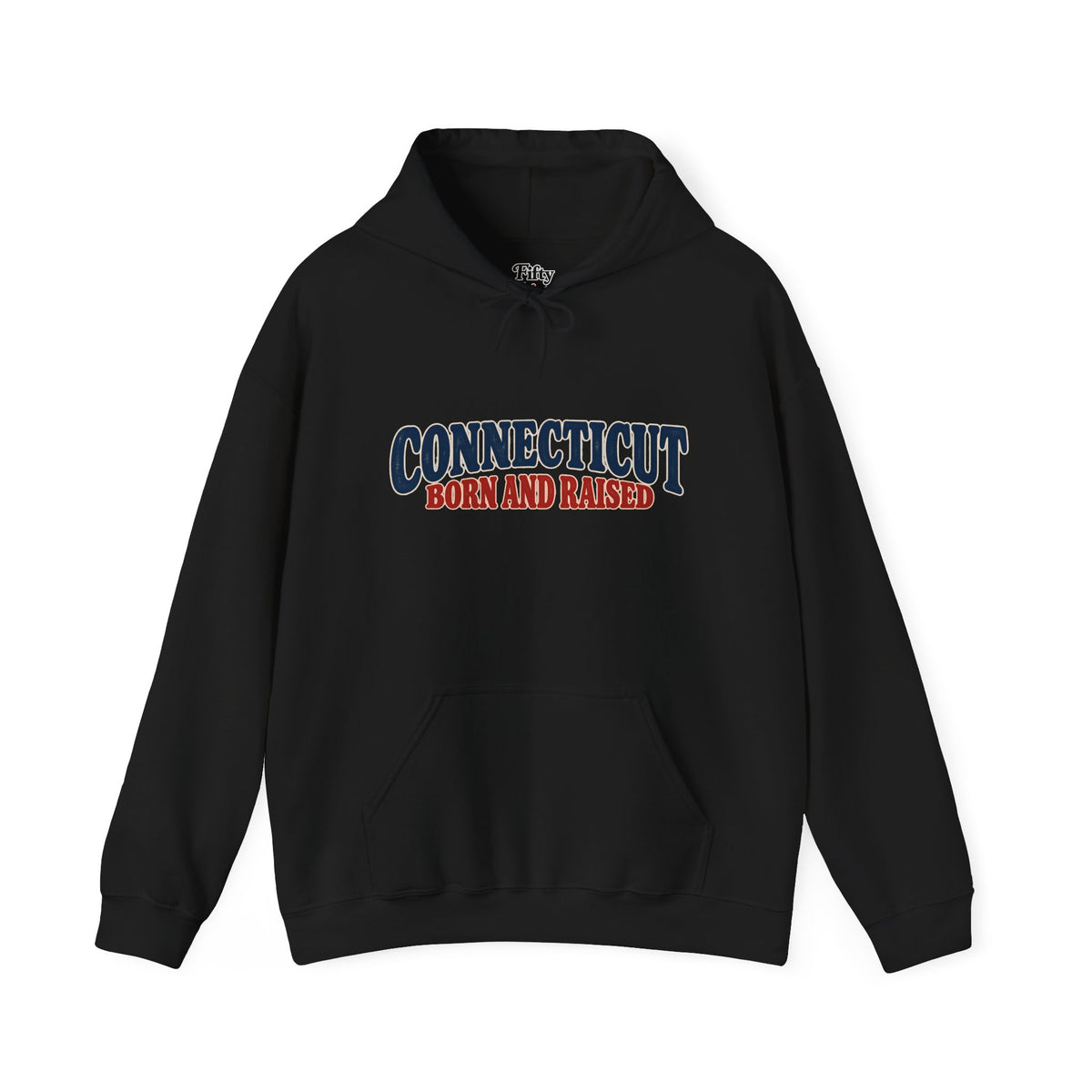 Connecticut Born and Raised 1970s Americana Unisex Hoodie Graphic