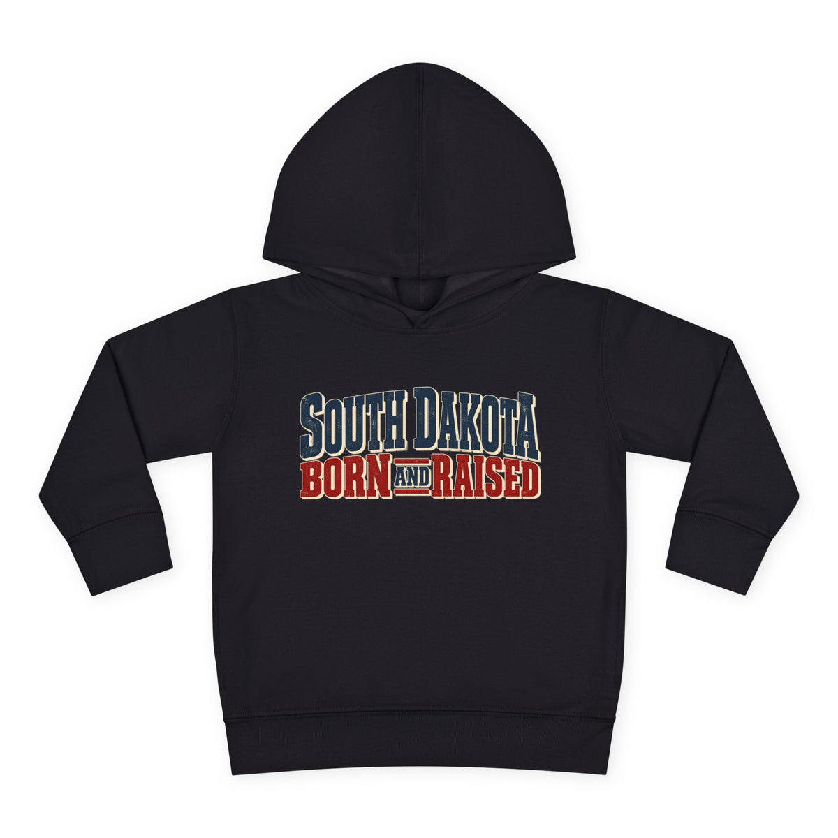 South Dakota Born and Raised Vintage Americana Unisex Toddler Pullover Fleece Hoodie