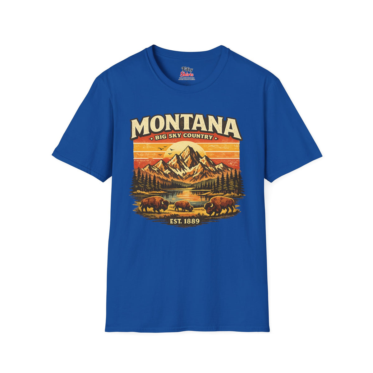 Montana Mountain Sunset Unisex Softstyle T Shirt State Pride Graphic Tee Collections FS03