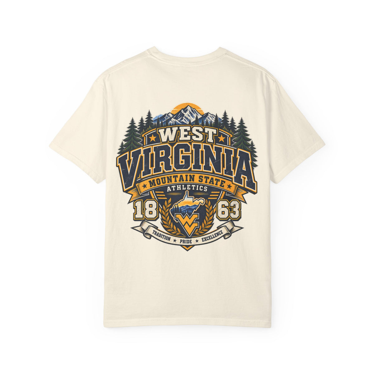 West Virginia Mountain State Athletics Unisex Comfort Color 1717 Streetwear Graphic Tee