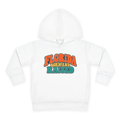 Florida Born and Raised Retro Sunshine State Unisex Toddler Pullover Fleece Hoodie