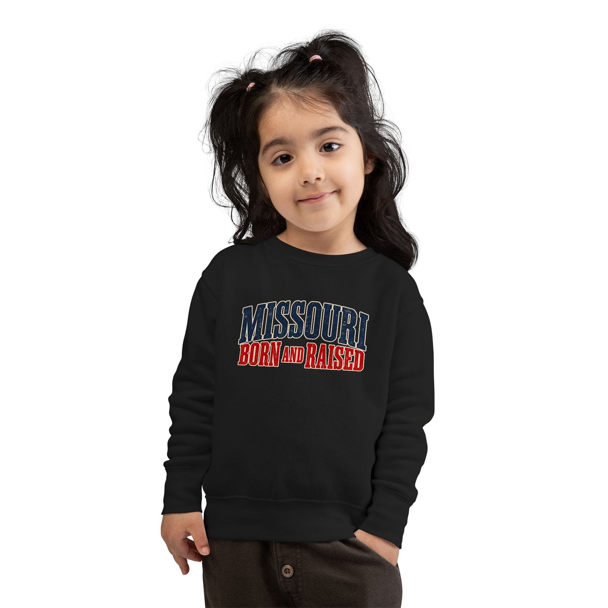 Missouri Born and Raised Midwest Heritage Unisex Toddler Sweatshirt Graphic