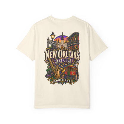 Louisiana New Orleans Jazz Club Unisex Comfort Color 1717 Streetwear Graphic Tee
