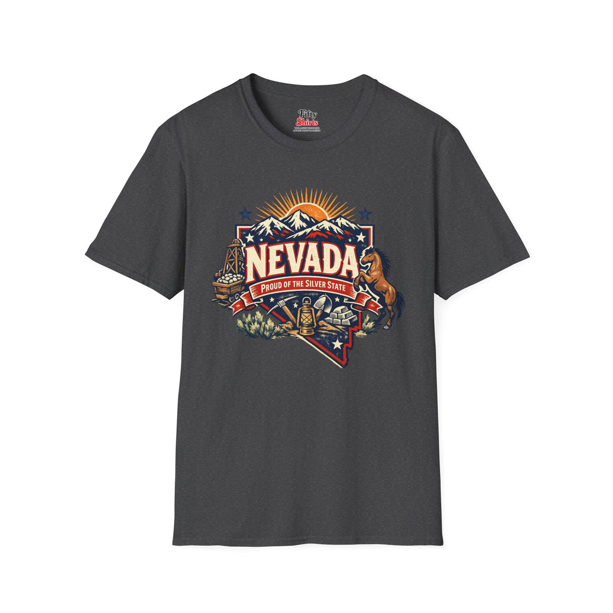 Nevada State Pride Unisex Softstyle T Shirt State Pride Graphic Tee Collections FS03