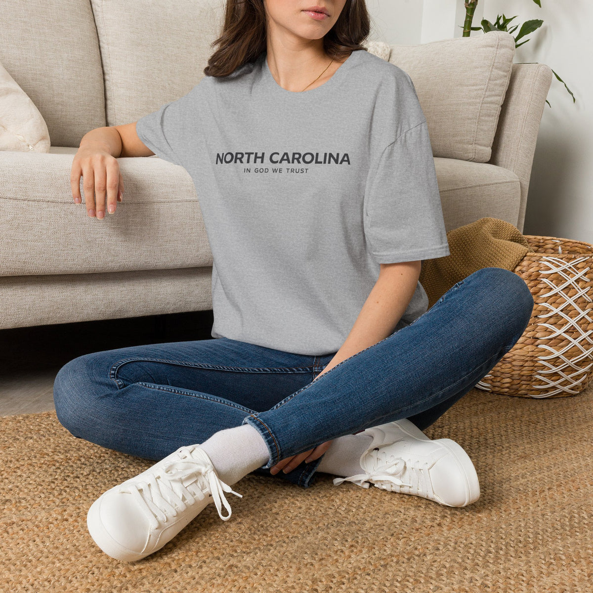 North Carolina All State In God We Trust Front Design Unisex Everyday Tee