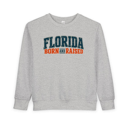 Florida Born and Raised Coastal Vintage Unisex Toddler Sweatshirt