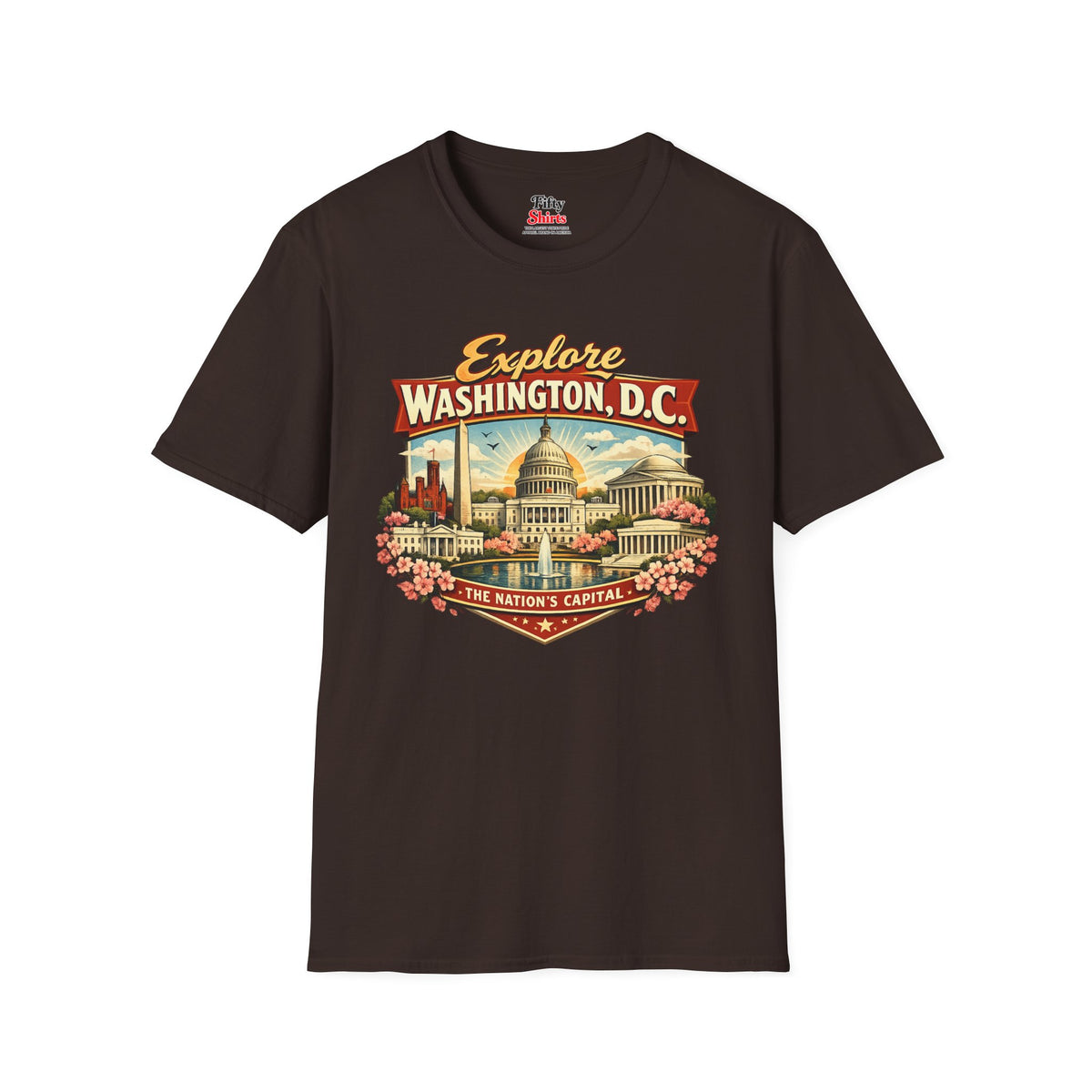 Explore Washington D.C. Unisex Softstyle T Shirt State Pride Graphic Tee Collections FS03