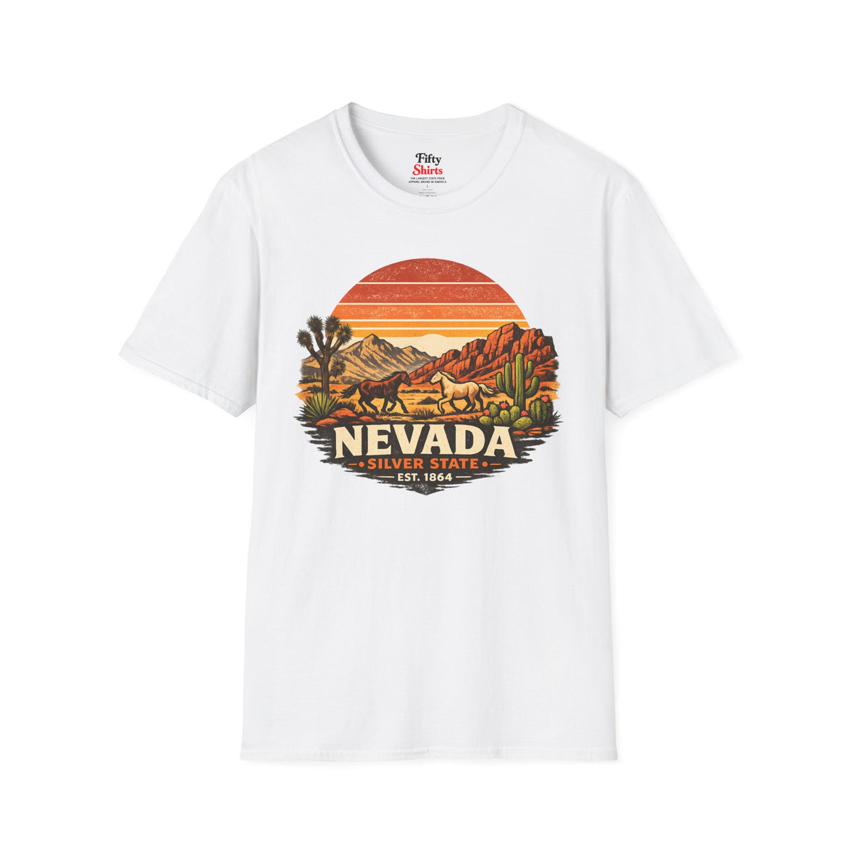 Nevada Desert Sunset Unisex Softstyle T Shirt State Pride Graphic Tee Collections FS03