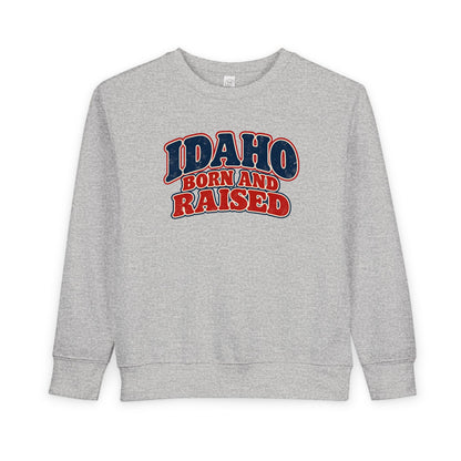 Idaho Born and Raised Retro 1970s Unisex Toddler Sweatshirt