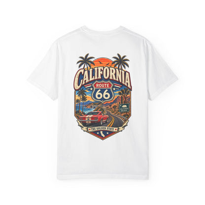 California Route 66 Style  Unisex Comfort Color 1717 Streetwear Graphic Tee