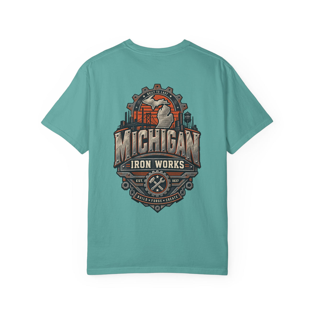 Michigan Iron Works Unisex Comfort Color 1717 Streetwear Graphic Tee