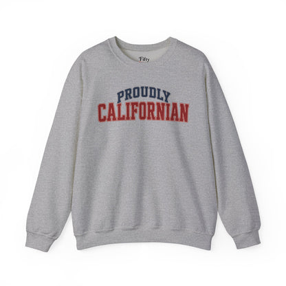 Proudly Californian California Unisex Crewneck Sweatshirt State Name Graphic