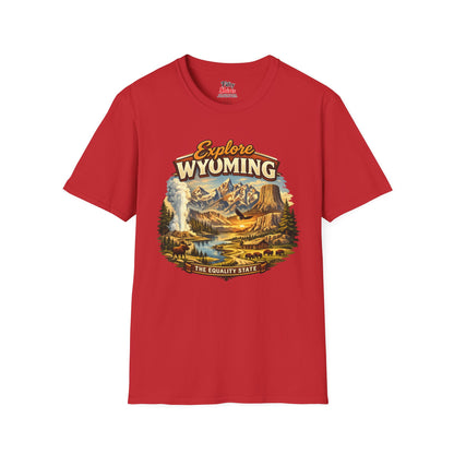 Explore Wyoming Unisex Softstyle T Shirt State Pride Graphic Tee Collections FS03