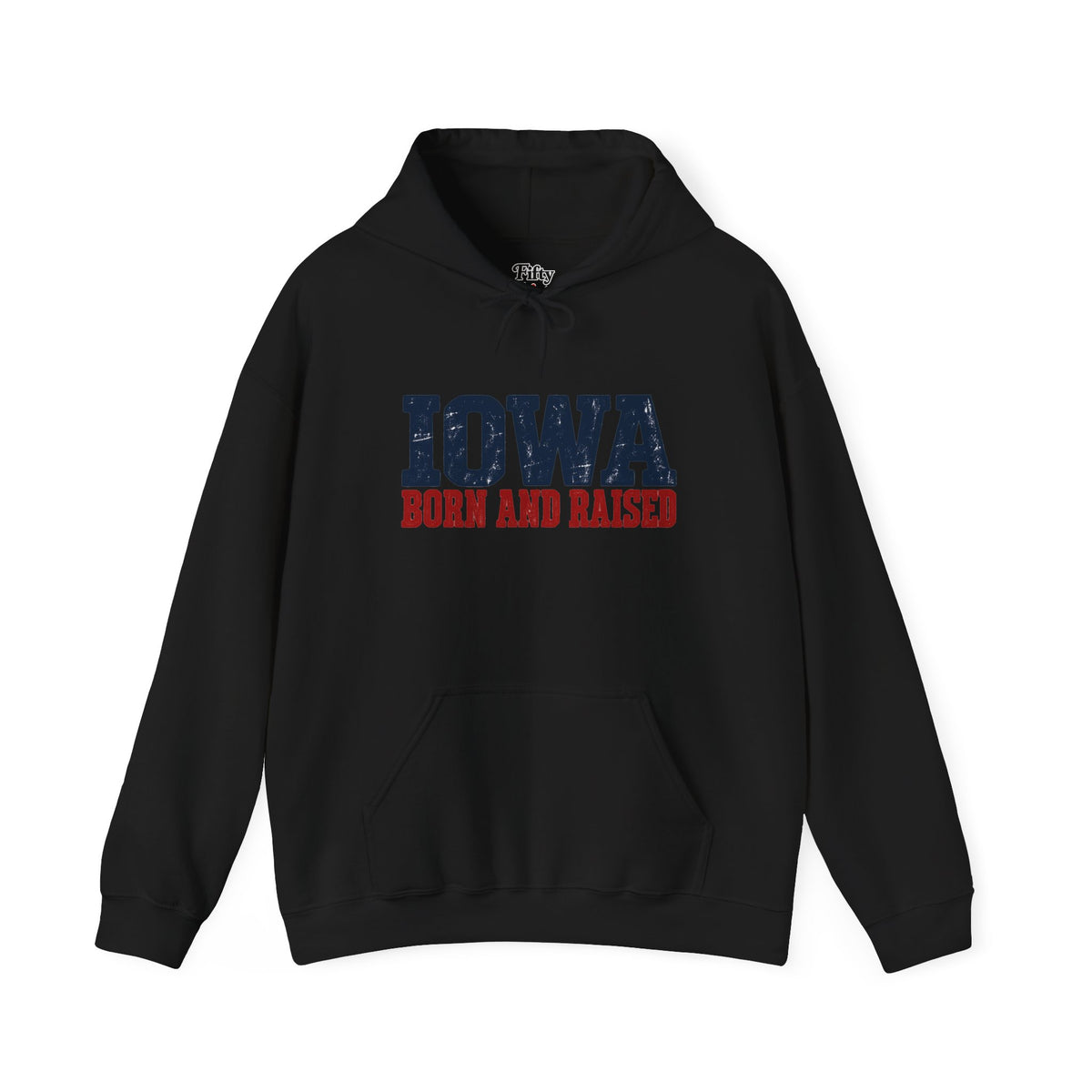 Iowa Born and Raised Rustic Midwest Unisex Hoodie Graphic