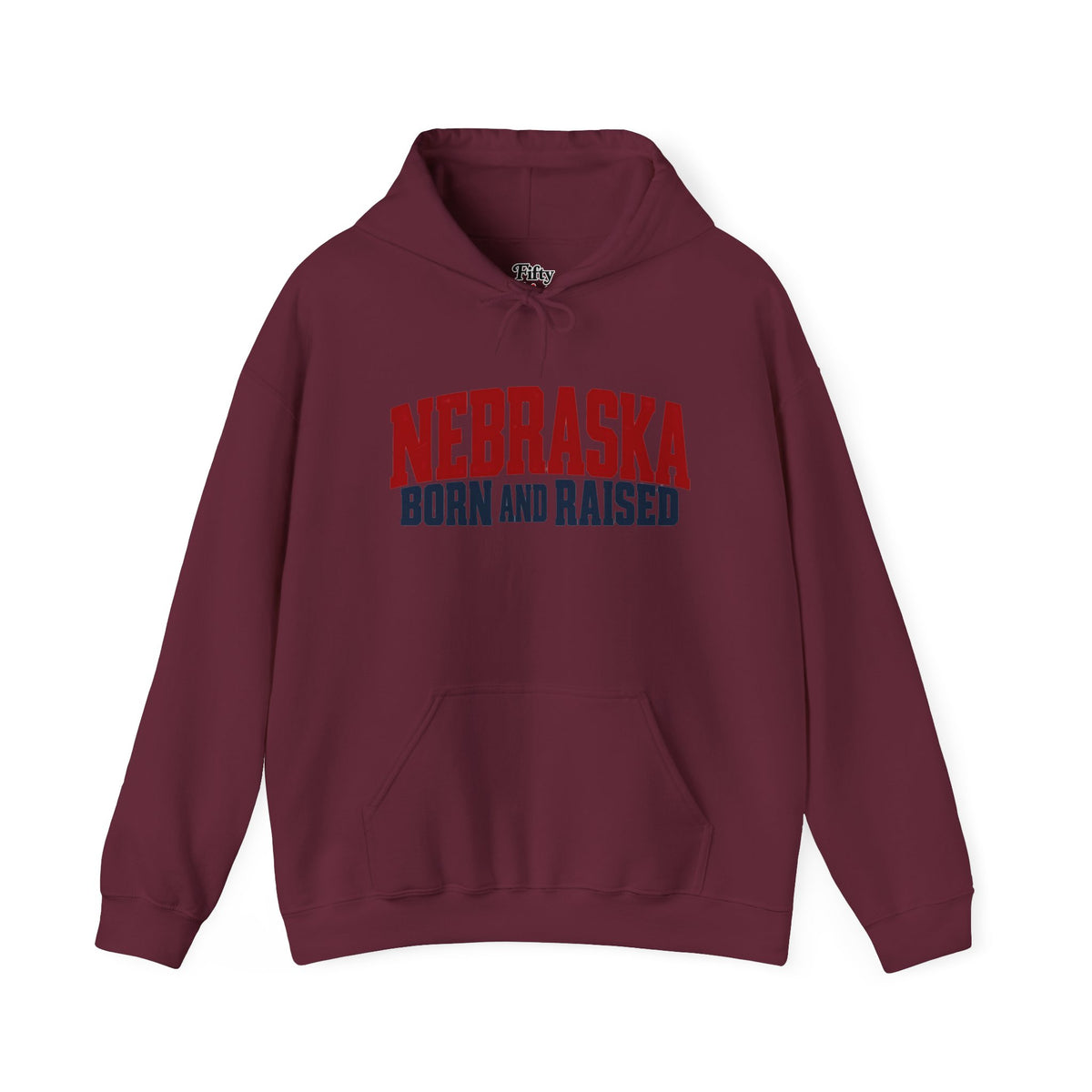 Nebraska Born and Raised Modern Midwestern Unisex Hoodie Graphic