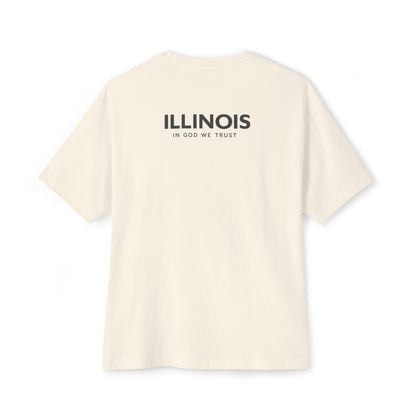 Illinois All State In God We Trust Unisex Casual Oversized Boxy Tee