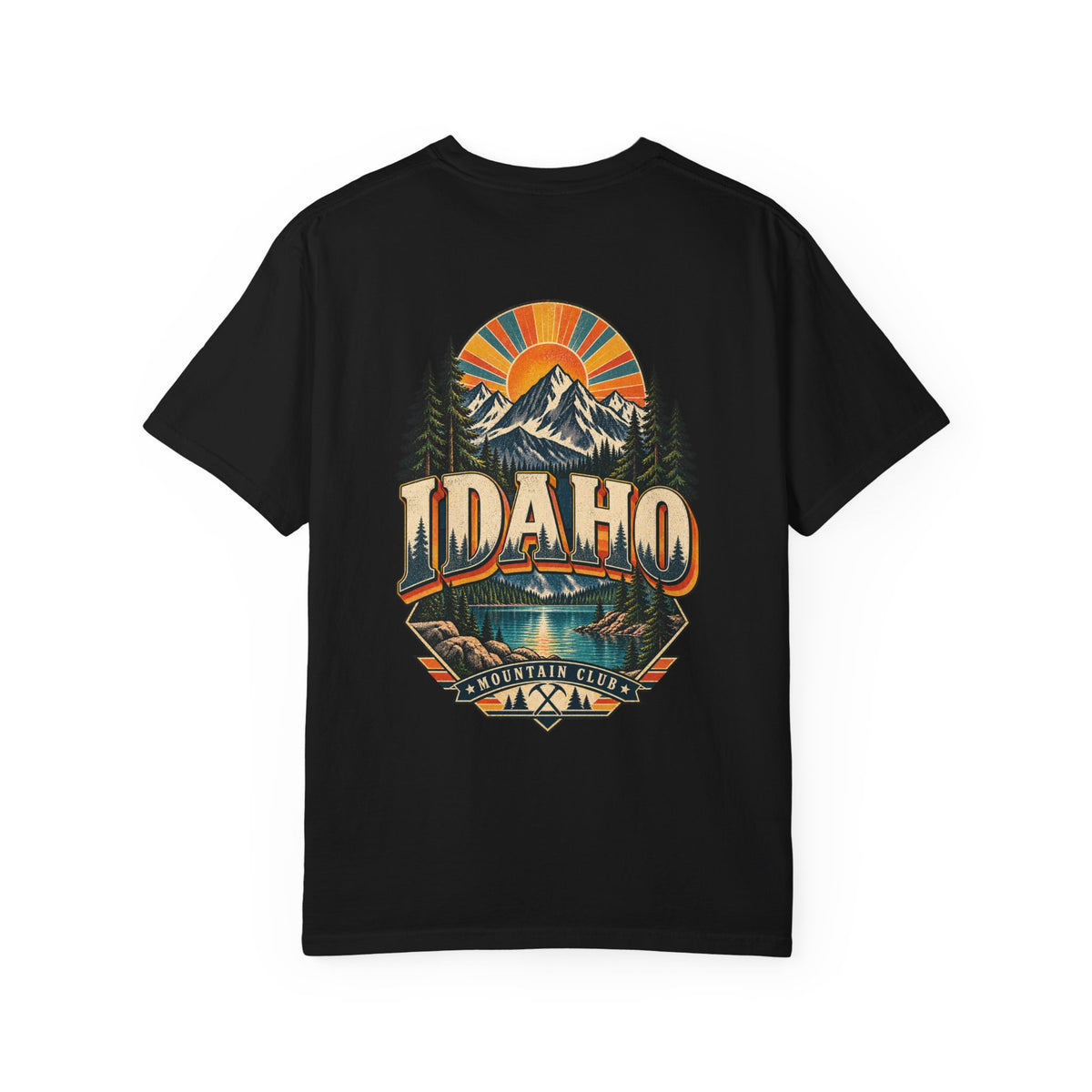 Idaho 1970s Mountain Club Unisex Comfort Color 1717 Streetwear Graphic Tee
