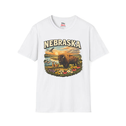 Nebraska Wildlife Unisex Softstyle T Shirt State Pride Graphic Tee Collections FS03