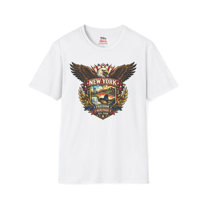 New York American Eagle Unisex Softstyle T Shirt State Pride Graphic Tee Collections FS03