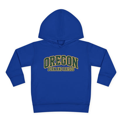 Oregon Born and Raised Old-School Athletic Unisex Toddler Pullover Fleece Hoodie